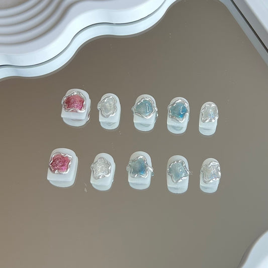 Color Liquid - Handmade 10 Pc Press On Nails - Select Order