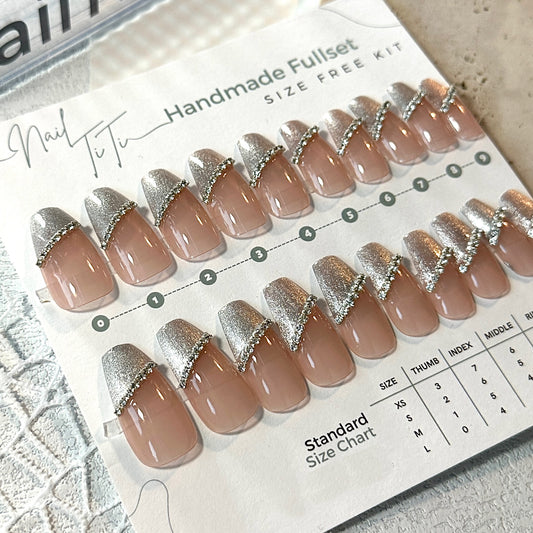 Pink Star - Handmade 20 Pc Press On Nails