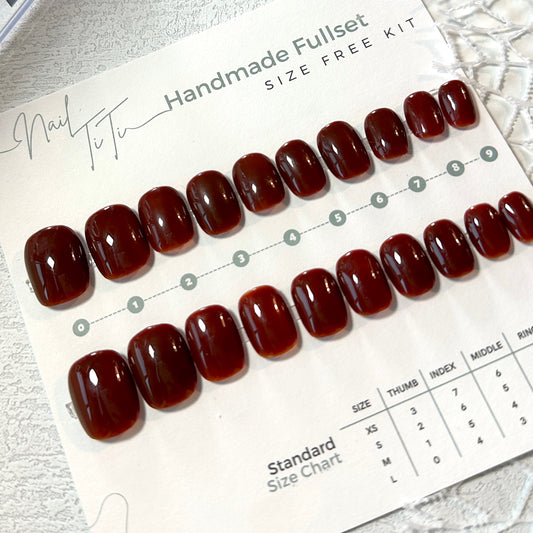 Pure Red - Handmade 20 Pc Press On Nails