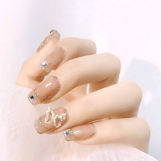 Crystal Butterfly - 24 Pc Premium Press On Nails