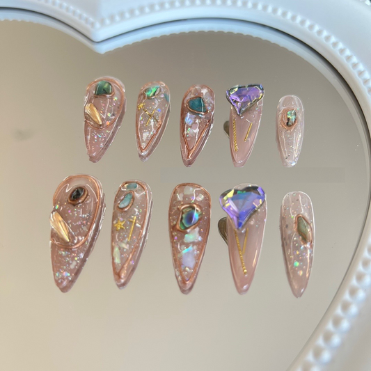 Egyptian Princess - Handmade 10 Pc Press On Nails